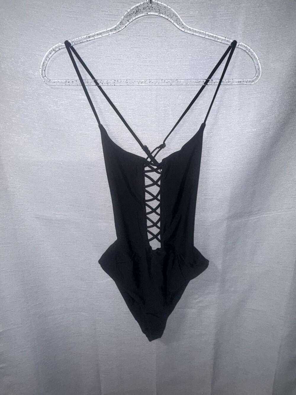 Rip Curl Black Lace-Up Front One-Piece Swimsuit